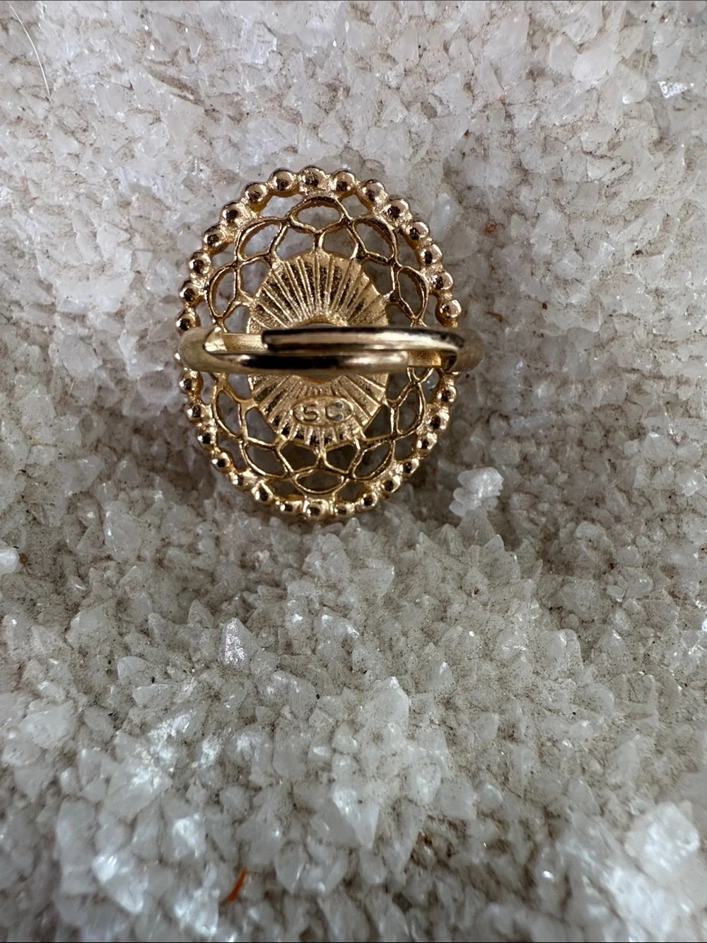 Vintage Sarah Coventry Cameo in Gold-Tone with Sky Blue Oval